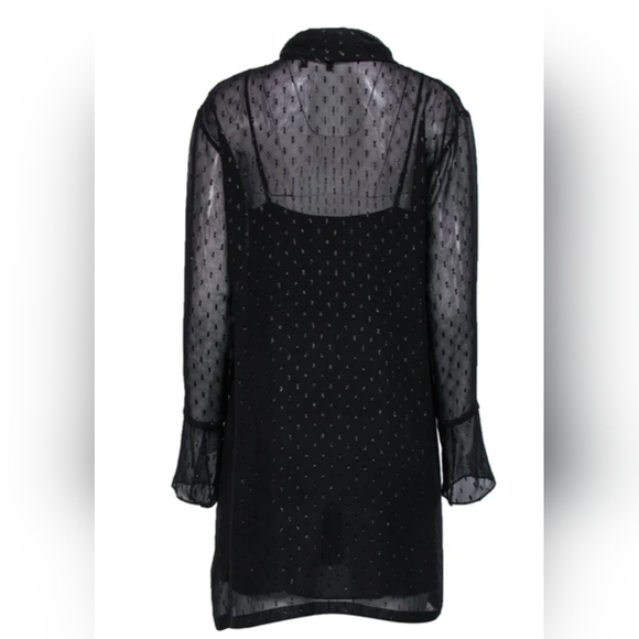 COPY - Theory Dotted Metallic Silk Scarf Dress Size 12 - Picture 2 of 4